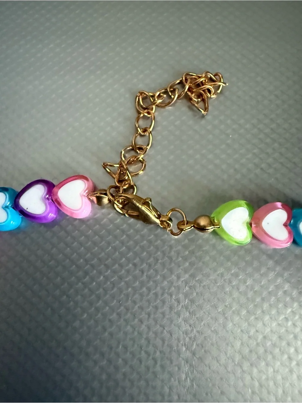 Colorful Heart Bead Necklace - Multicolor